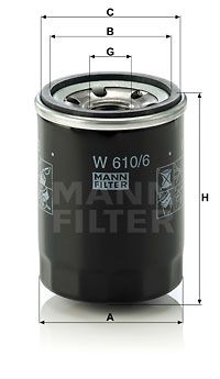 Масляный фильтр MANN-FILTER W 610/6 для HONDA STREAM