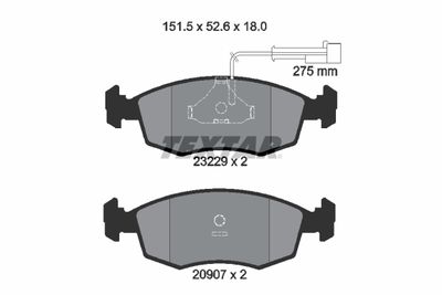 Комплект тормозных колодок, дисковый тормоз TEXTAR 2322901 для LANCIA DEDRA