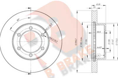 R BRAKE 78RBD23520 Тормозные диски для TOYOTA 4 RUNNER I (_N5_, _N6_, _N7_) 2.4 4WD (RN50, RN55, RN60)