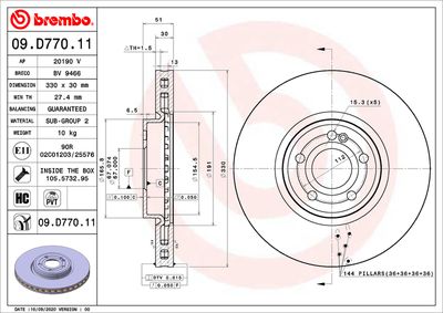 Bromsskiva BREMBO 09.D770.11