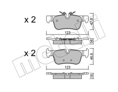 Комплект тормозных колодок, дисковый тормоз METELLI 22-1038-0 для BMW i3