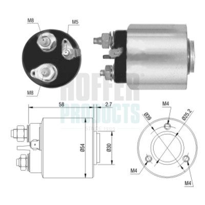 Elektromagnetický spínač, startér HOFFER 46013