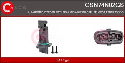 Snímač množství protékajícího vzduchu CASCO CSN74N02GS
