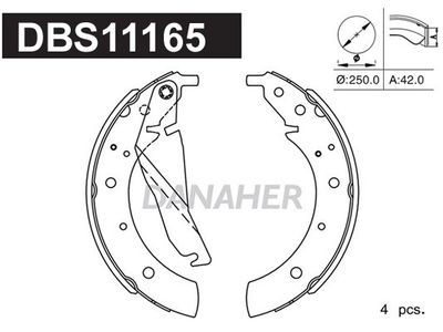 DANAHER DBS11165 Ремкомплект барабанных колодок  для BMW 5 (Бмв 5)