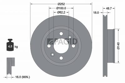 спирачен диск PAGID 54965NC