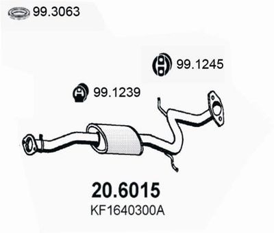 ASSO 20.6015 Глушитель выхлопных газов  для MAZDA 323 F V (BA) 2.0 24V