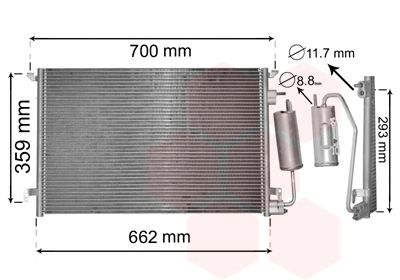 VAN-WEZEL 37015397 Радіатор кондиціонера для SAAB (Сааб)