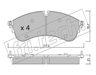 Zestaw klocków hamulcowych, hamulce tarczowe FRI.TECH. 1174.0