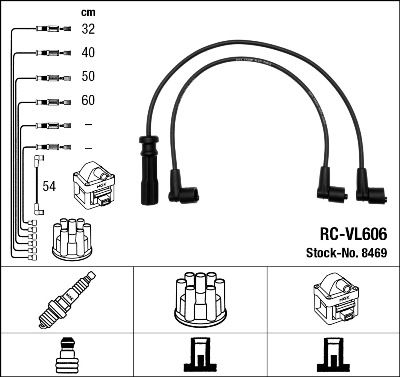 Комплект проводов зажигания NGK 8469 для VOLVO 240