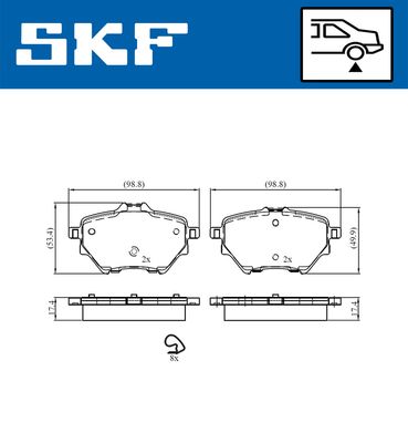 Комплект тормозных колодок, дисковый тормоз SKF VKBP 90101 для OPEL MOKKA