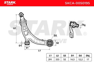 носач, окачване на колелата STARK SKCA-0050195