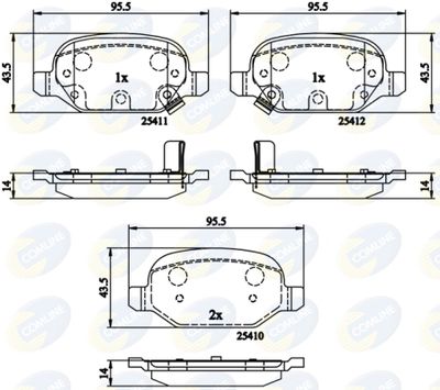 Комплект тормозных колодок, дисковый тормоз COMLINE CBP31559 для FIAT PANDA