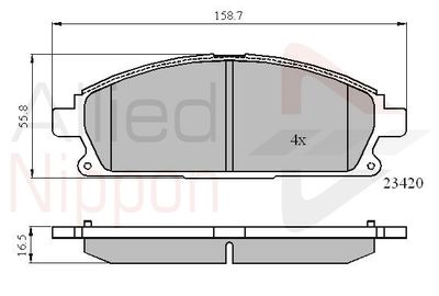 Комплект тормозных колодок, дисковый тормоз COMLINE ADB0591 для ACURA MDX