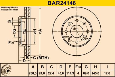 BARUM BAR24146 Гальмівні диски 