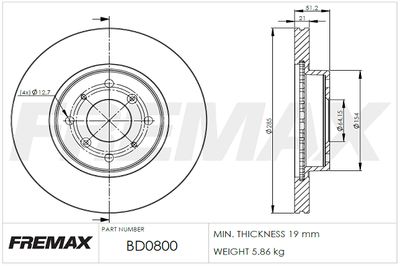 Тормозной диск FREMAX BD-0800 для TRIUMPH TR