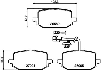 комплект спирачно феродо, дискови спирачки MINTEX MDB4427MX