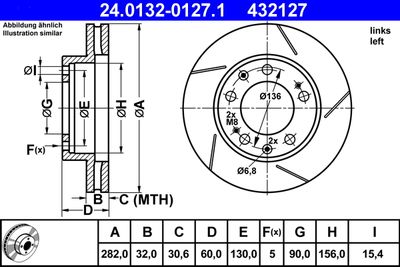 Тормозной диск ATE 24.0132-0127.1 для PORSCHE 928