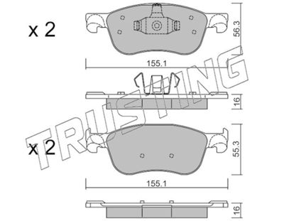 TRUSTING 1142.0 Тормозные колодки и сигнализаторы для FORD FIESTA VII (HJ, HF) 1.1 Ti-VCT