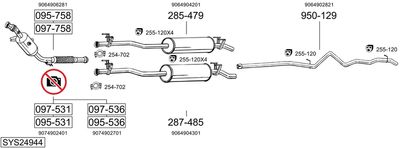 Układ wydechowy BOSAL SYS24944
