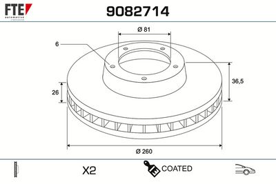 спирачен диск FTE 9082714