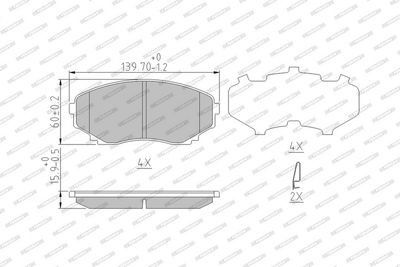 BREMSBELAGSATZ SCHEIBENBREMSE FERODO FDB1757 2