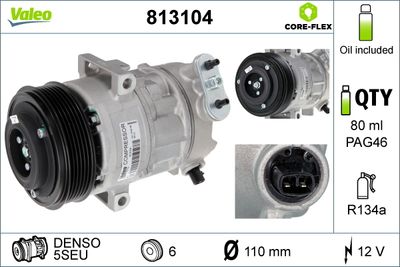 VALEO Kompressor, Klimaanlage VALEO CORE-FLEX (813104)