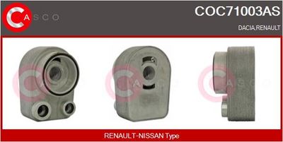 Olejový chladič, motorový olej CASCO COC71003AS