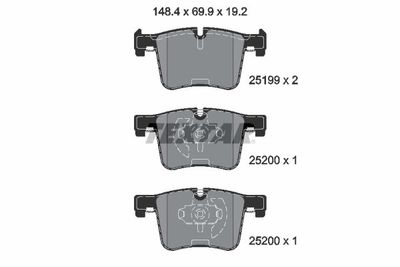 TEXTAR 2519901 Тормозные колодки и сигнализаторы  для BMW 1 (Бмв 1)
