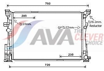 радиатор, охлаждане на двигателя AVA Clever Choice MS2653