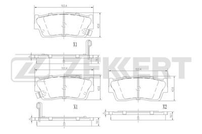 Комплект тормозных колодок, дисковый тормоз ZEKKERT BS-1559 для SUZUKI X-90