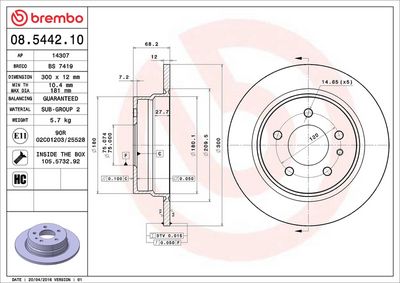 BREMSSCHEIBE BREMBO 08544210 1