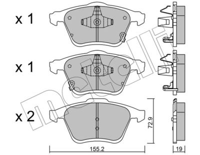 Комплект тормозных колодок, дисковый тормоз METELLI 22-0805-0 для MAZDA 6
