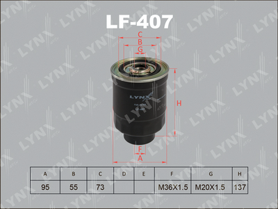LF-407 LYNXauto Топливный фильтр