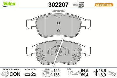 BREMSBELAGSATZ SCHEIBENBREMSE