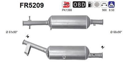 Filtr sadzy / filtr cząstek stałych, układ wydechowy AS FR5209