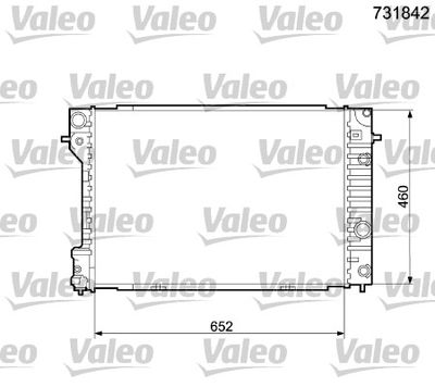 VALEO 731842 Радиатор охлаждения двигателя  для OPEL OMEGA (Опель Омега)