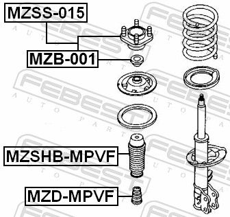 Ремкомплект, опора стойки амортизатора MZSS-015