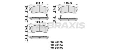 Комплект тормозных колодок, дисковый тормоз BRAXIS AB0201 для KIA SHUMA