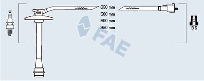 Комплект проводов зажигания FAE 83587 для TOYOTA PICNIC