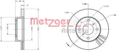Тормозной диск METZGER 6110500 для SUZUKI CELERIO
