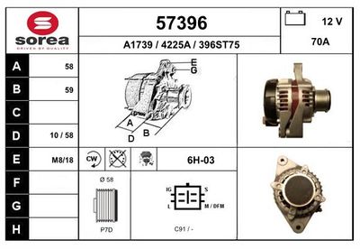 Генератор EAI 57396 для TOYOTA HILUX