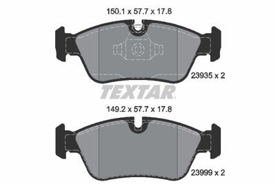 TEXTAR 2393581 Тормозные колодки и сигнализаторы  для BMW 1 (Бмв 1)