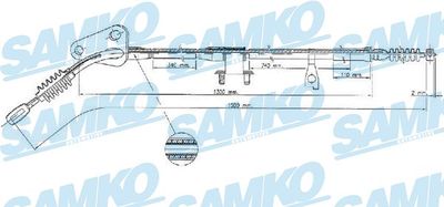 Тросик, cтояночный тормоз SAMKO C0376B для MAZDA MX-3