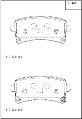 Комплект тормозных колодок, дисковый тормоз ASIMCO KD7420 для HAVAL H9