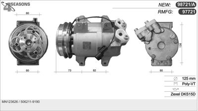 Компрессор, кондиционер AHE 97721 для MITSUBISHI L200