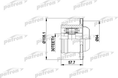 Шарнир, приводной вал PATRON PCV5010 для VW BORA