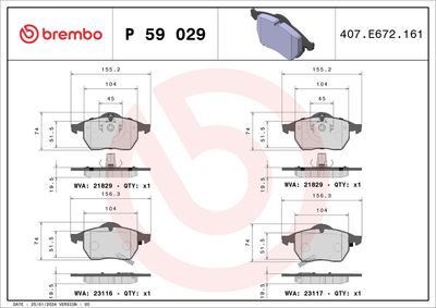 Brake Pad Set, disc brake P 59 029