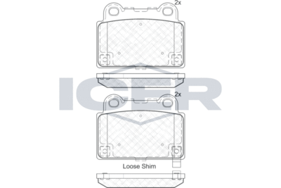 Комплект тормозных колодок, дисковый тормоз ICER 182095 для MITSUBISHI LANCER