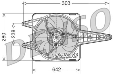Вентилятор, охлаждение двигателя DENSO DER09029 для FIAT UNO