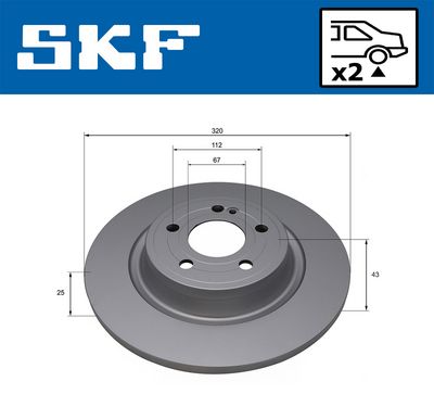 спирачен диск SKF VKBD 91428 S2